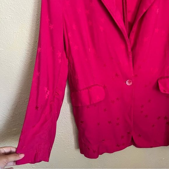 Equipment x Tabitha Simmons Hampton Pink Star Print Blazer Jacket 4 - Picture 4 of 7